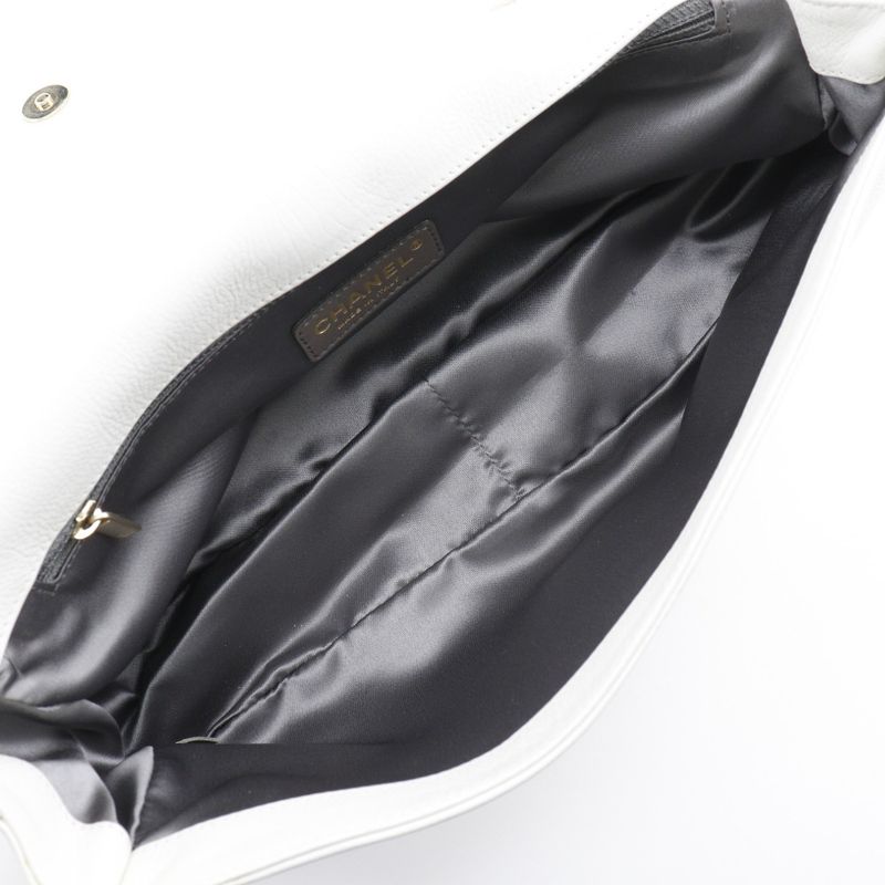 Chanel Chain Shoulder Coco Double Chain A46041 Lambskin White Ladies Shoulder