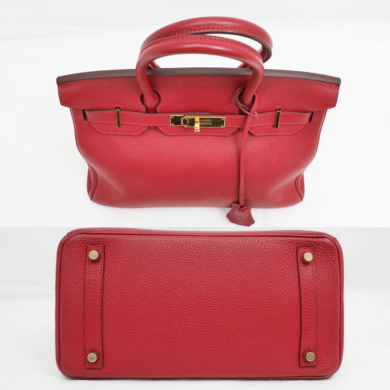 Hermes Birkin 30 Tote Bag Red Togo A Stamp Manufactured In 2017 Gold