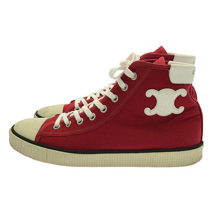 Celine - Blank Lace-up Canvas Sneakers - 37 - Red White - Women's
