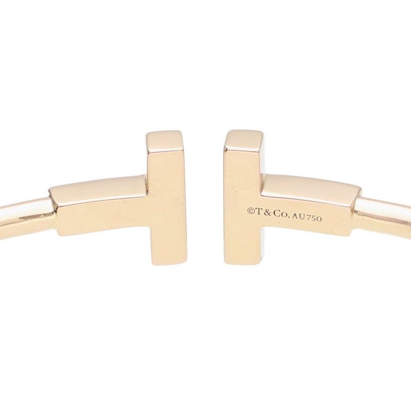 Tiffany & Co T-wire L 18K Yellow Gold Diamond Bangle Men's