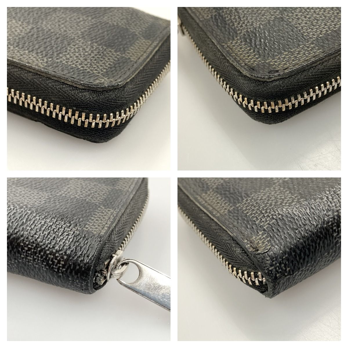 Louis Vuitton Damier Graphite Zippy Coin Purse Coin Case M63076 Black