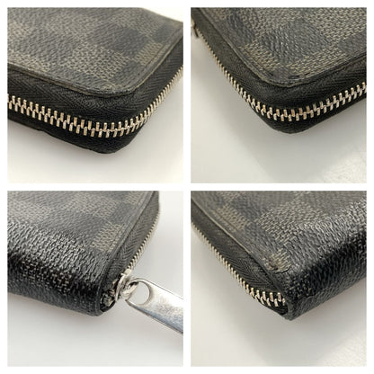 Louis Vuitton Damier Graphite Zippy Coin Purse Coin Case M63076 Black