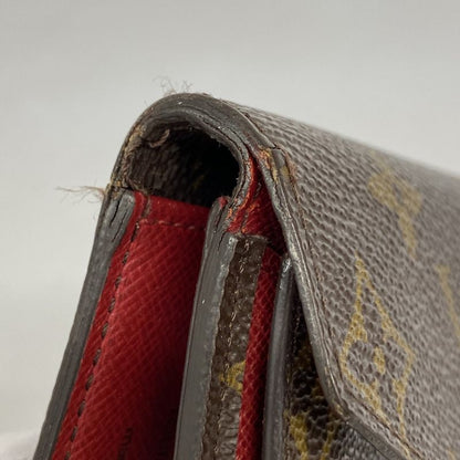 Louis Vuitton Wallet Monogram Portefeuille Marie M93802 Brown Rouge Women's