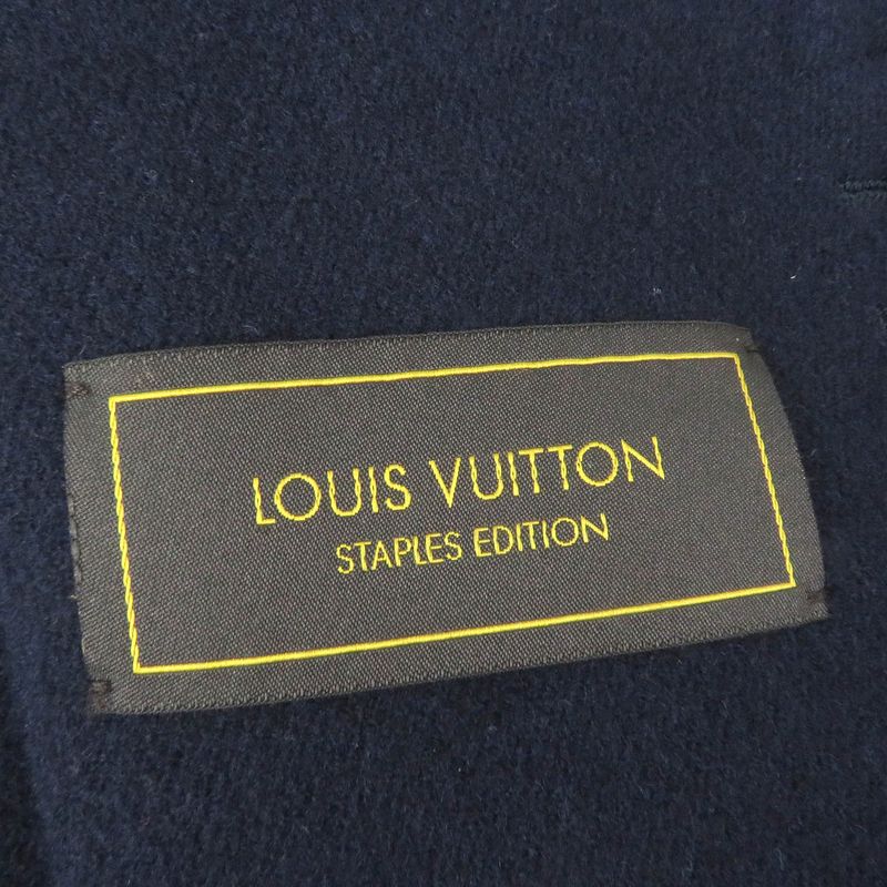 Louis Vuitton 20AW Wool Lined Giant Monogram Double Face Chester Coat Navy 52