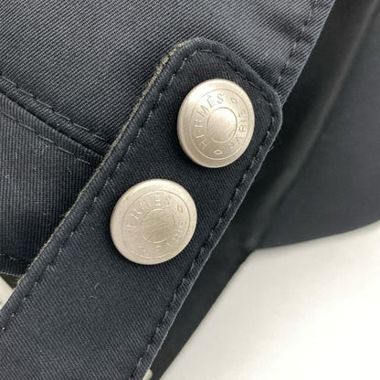 Hermes Horse 60 Cap Cotton Polyurethane Navy Men's