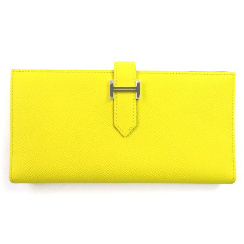 Hermes Bearn Souffle Vaux Epson Jeanne Naples Silver Hardware H Logo Foldable