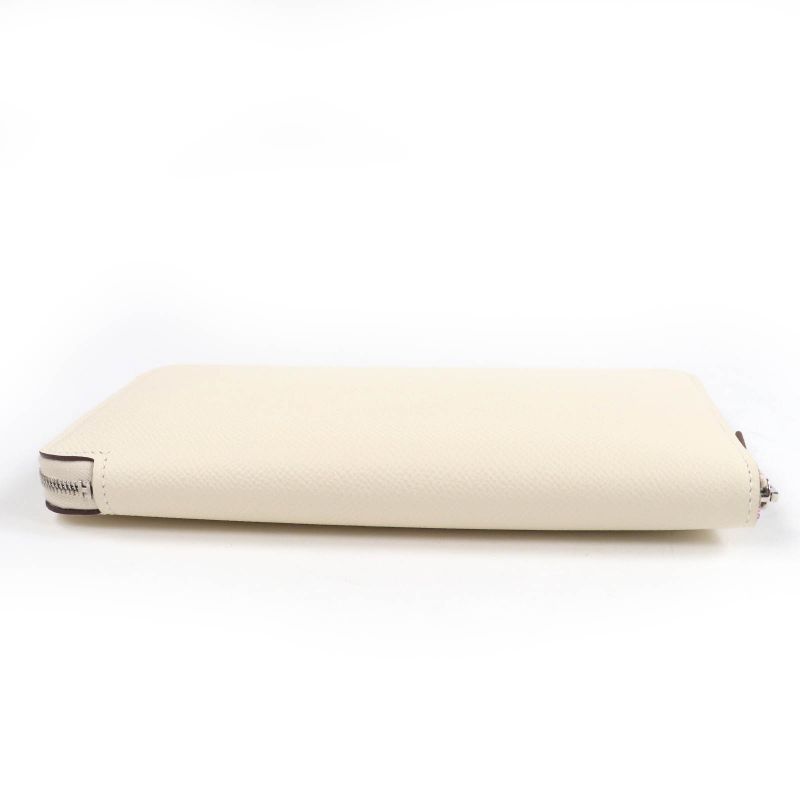 Hermes Azap Long Silk Inn Round Zipper Vaux Epson Nata Silver Hardware Long