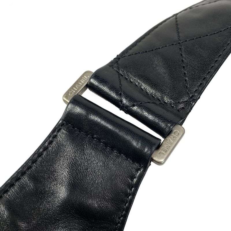 Chanel Shoulder Bag Jacket Black Silver Hardware / Coco Mark / Matelasse