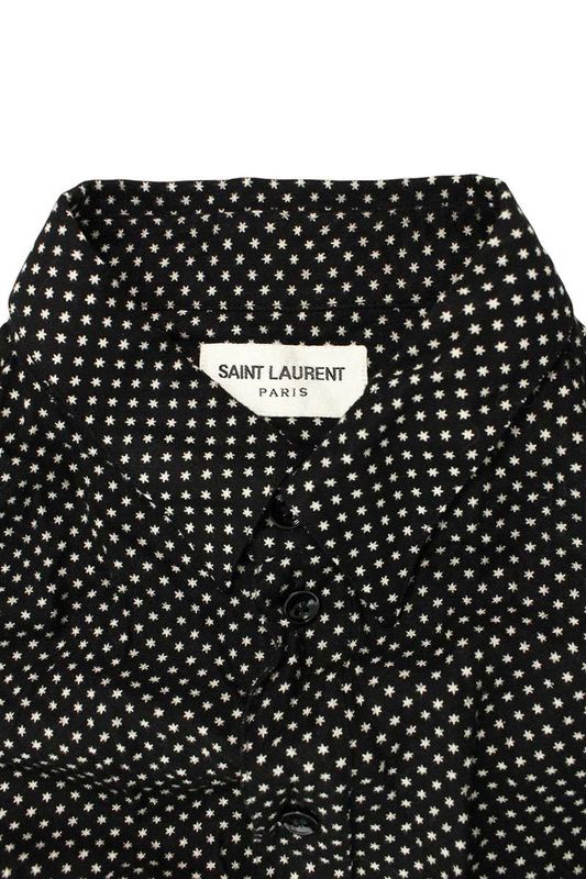 Saint Laurent Paris 437581 Y345n Long Sleeve Rayon Shirt With Star Pattern