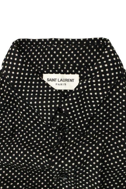 Saint Laurent Paris 437581 Y345n Long Sleeve Rayon Shirt With Star Pattern