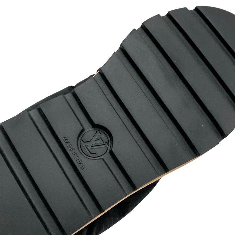 Louis Vuitton Pillow Line Monogram Boots Short Boots Shoes Nylon Black Brown