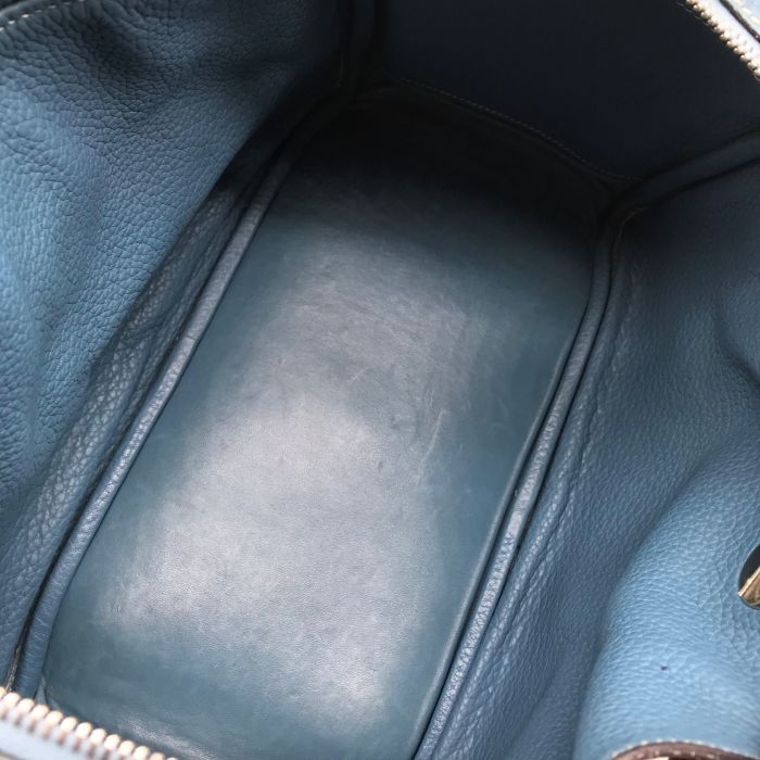 Hermes Lindy 30 2-Way Bag Taurillon Clemence Blue Jean Ladie Jeans