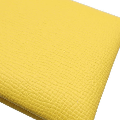 Hermes Card Case Calvi Duo Vaux Epson Jeanne Naples Silver Hardware Yellow U