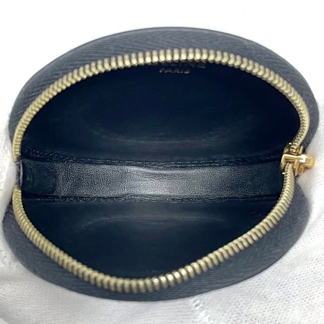 Celine Coin Case Black Triomphe 10d22bq3.38no Excellent Condition