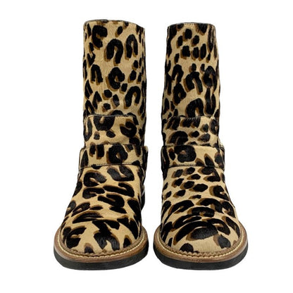 Louis Vuitton Boots Short Boots Shoes Halako Brown Ankle Boots Leopard Belt