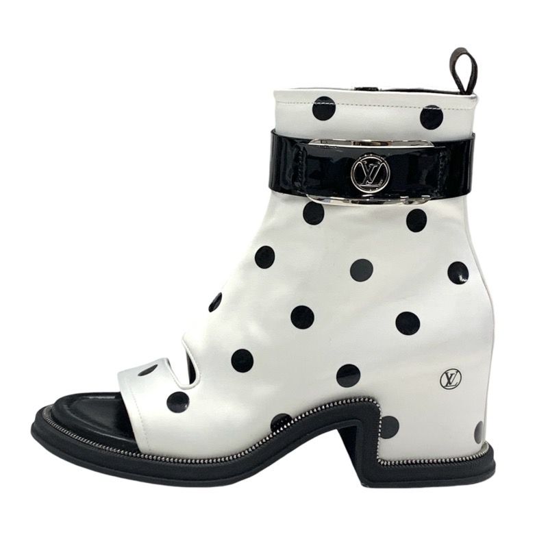 Louis Vuitton Moonlight Line Boots Short Boots Shoes Satin White Black Ankle