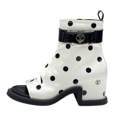Louis Vuitton Moonlight Line Boots Short Boots Shoes Satin White Black Ankle