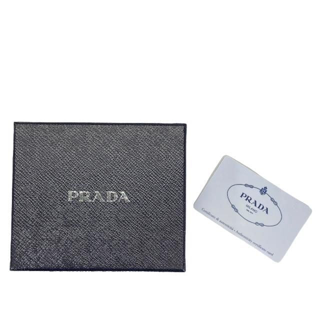 Prada 1ml024 Wallet Fold Wallet Compact Wallet Logo Leather Light Blue