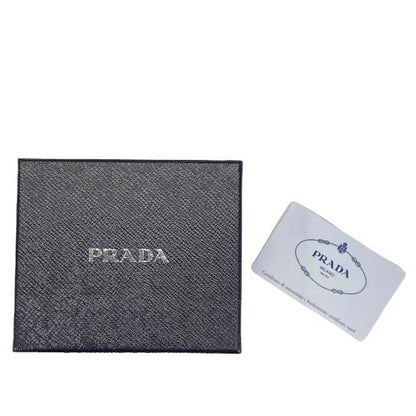 Prada 1ml024 Wallet Fold Wallet Compact Wallet Logo Leather Light Blue