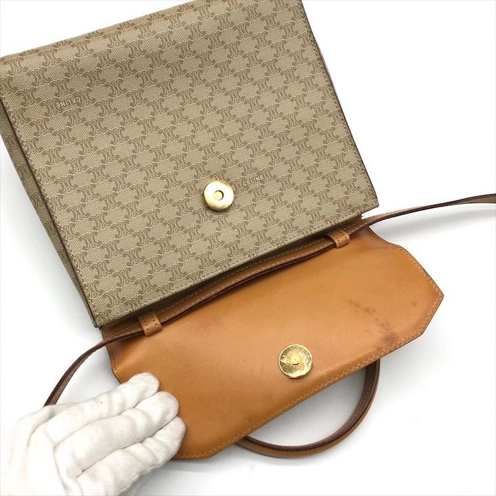 Celine Macadam Pattern Star Ball 2-Way Bag Crossbody Brown