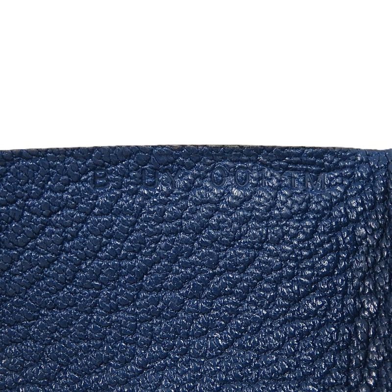 Hermes Calvi Duo Chevre Deep Blue Engraved B 0850 Blue Card Case Hermes