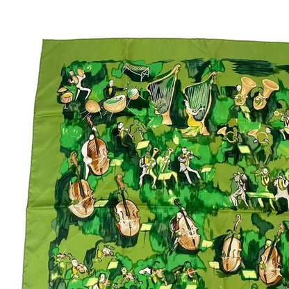 Hermes Carre 90 Silk Scarf Concerto Green