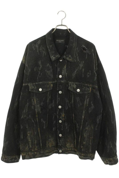 Balenciaga 748022 Tbp47 Super Destroy Oversize Denim Jacket Men's 1