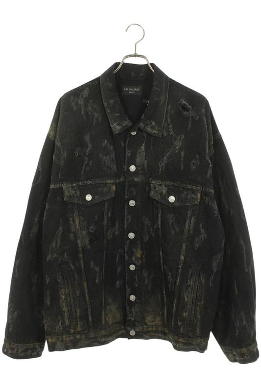Balenciaga 748022 Tbp47 Super Destroy Oversize Denim Jacket Men's 1