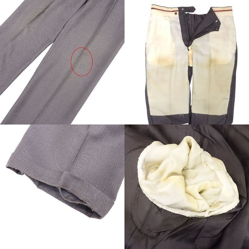 Celine French Double Suit Setup Peaked Lapel Tailored Pants Size 52 XL Gray