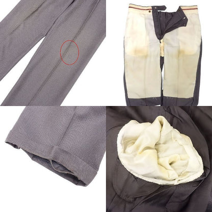 Celine French Double Suit Setup Peaked Lapel Tailored Pants Size 52 XL Gray