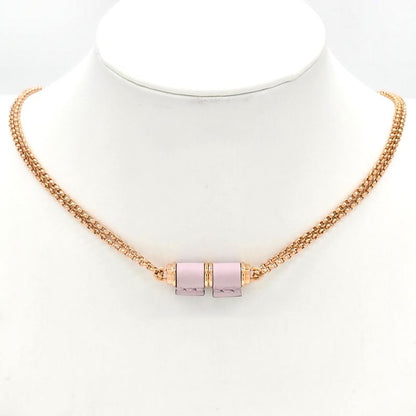 Hermes Charnières PM Necklace Swift Leather Gold Color Metal Neck Circumference