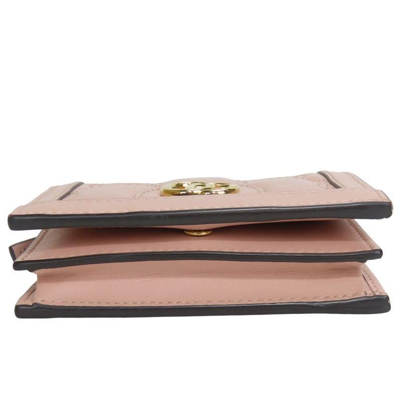 Polar Gucci Bifold Wallet 723786 Ggmatelasse Leather Pink Gold Hardware Small
