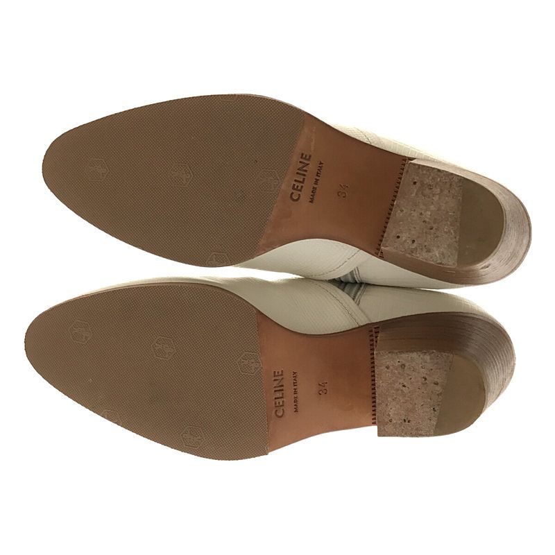 Celine Croc Shape Pressed Short Boots - 34 - White - Women's