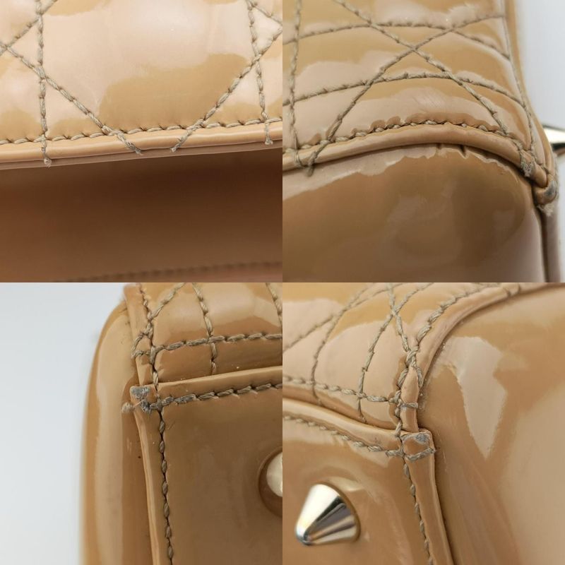 Christian Diorchristian Dior Lady Dior Beige Patent 14b-ma-0112