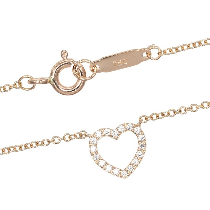 Tiffany & Co Metro Heart 18K Pink Gold And Diamonds Ladies 2g Necklace