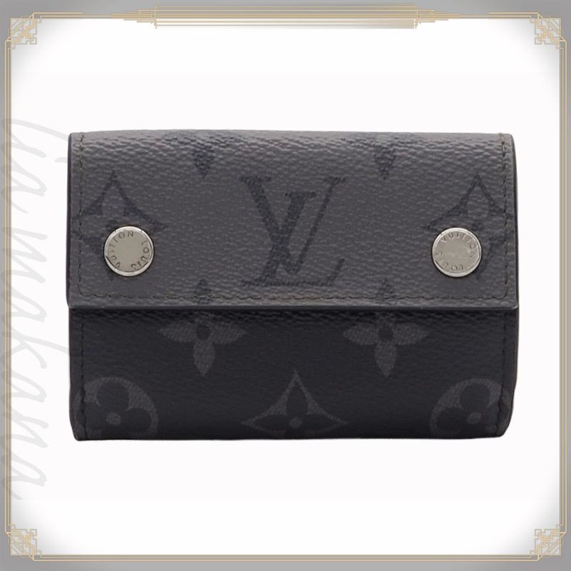 Louis Vuitton Discovery Compact Wallet Trifold Wallet Monogram Eclipse Canvas
