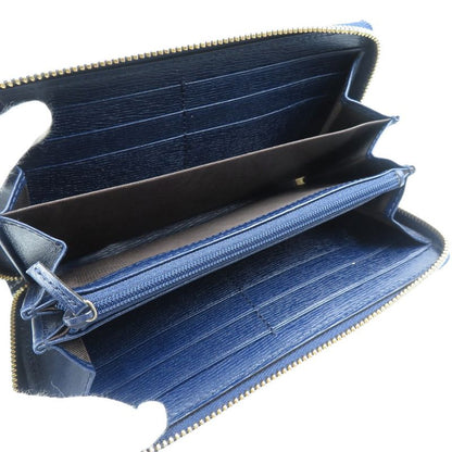 Gucci Heart 309705 Leather Gold Hardware Navy Red Round Zipper Long Wallet 1200