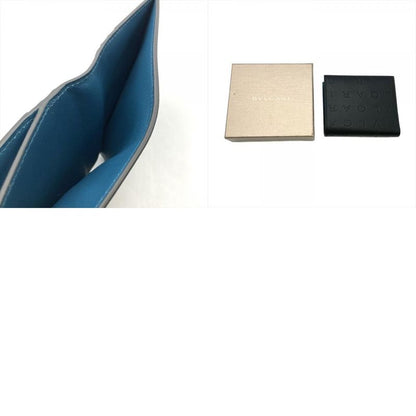 Bulgari Bvlgari Zippy Compact Wallet Infinitum Fold Wallet Leather Black Gold