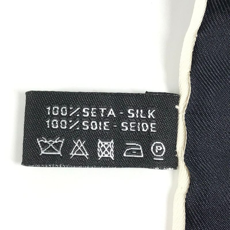 Chanel Scarf Logo Camellia Silk Black