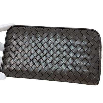 Bottega Veneta Round Zipper Long Wallet Brown Intrecciato Excellent Condition