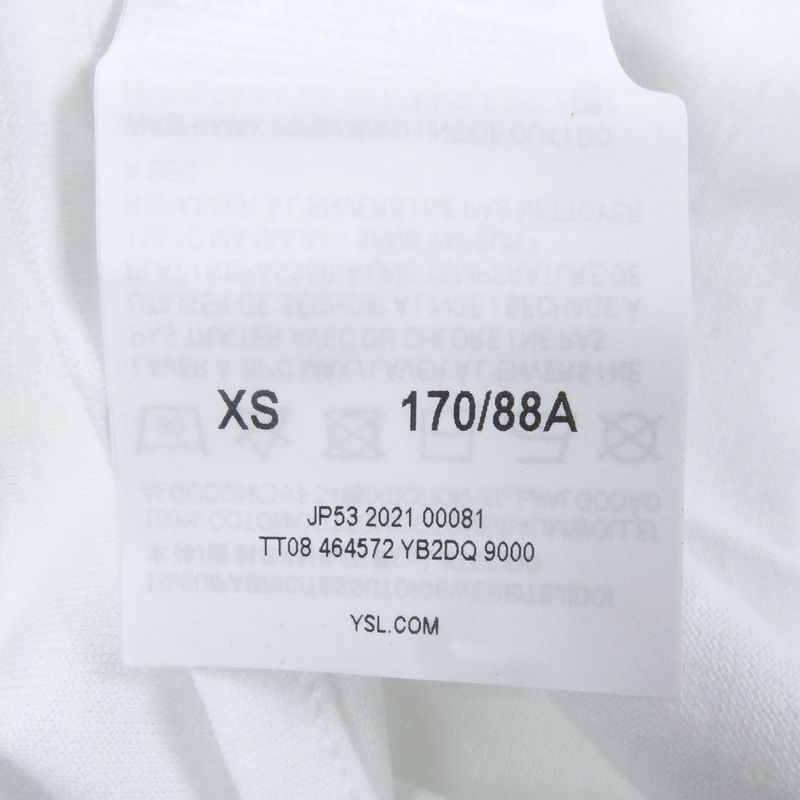 Saint Laurent Paris 2021 464572 100% Cotton Logo Print Crew Neck Short Sleeve