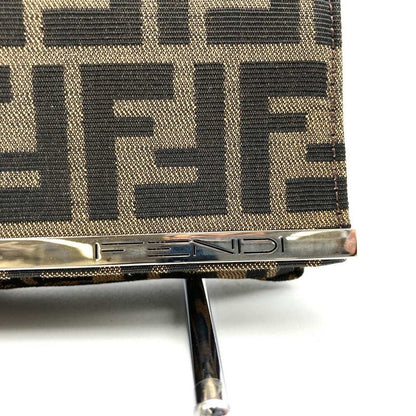 Fendi Zucca 26424 Handbag Shoulder Bag Canvas Brown Women