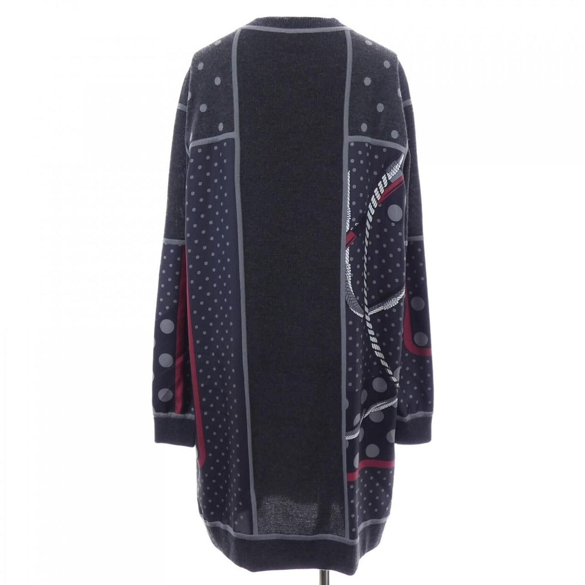 Hermes Clil Clac a Pois Twill Lane Dress Gray Black — view 2