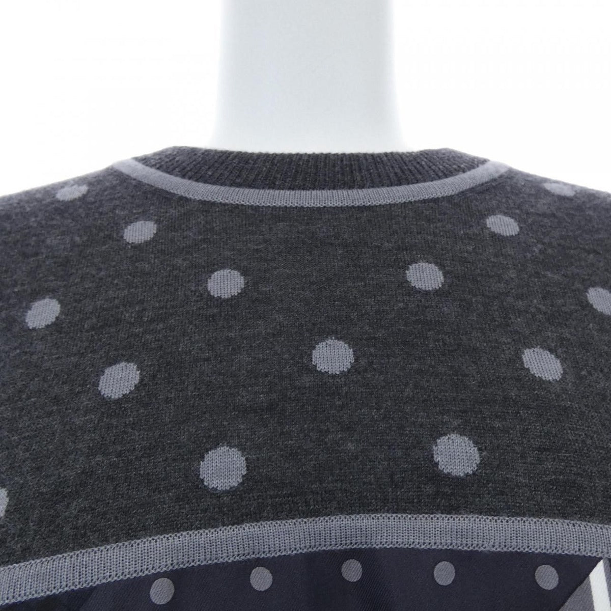 Hermes Clil Clac a Pois Twill Lane Dress Gray Black — view 6