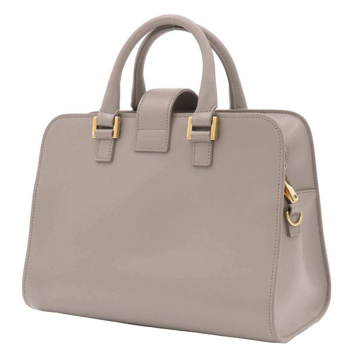 Saint Laurent Baby Cabas 2-Way YSL Logo Shoulder Bag Gray Leather — view 2