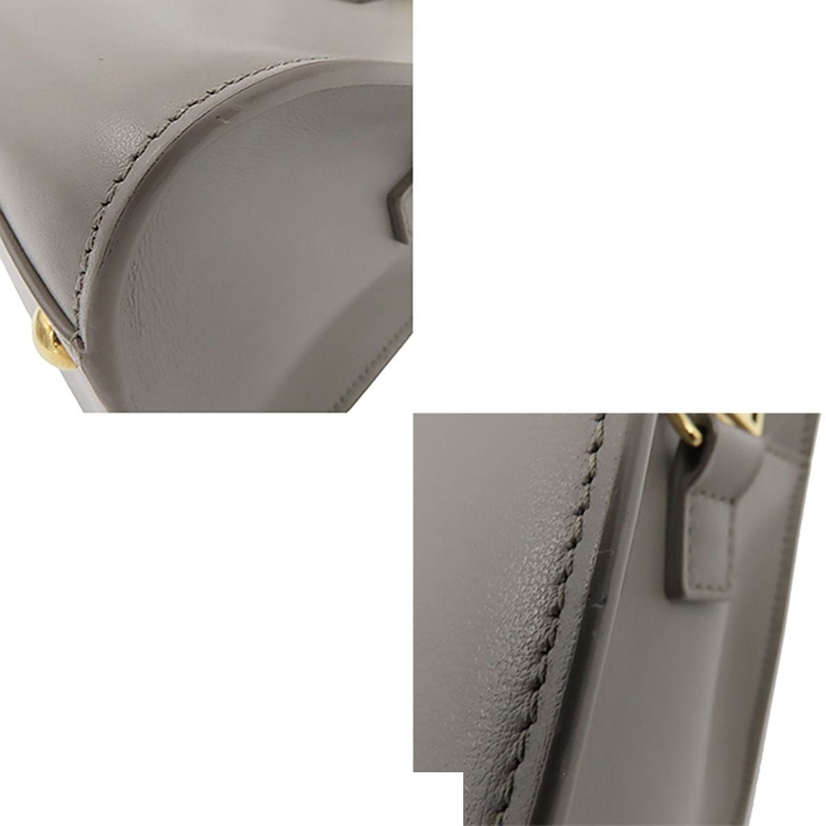 Saint Laurent Baby Cabas 2-Way YSL Logo Shoulder Bag Gray Leather — view 7