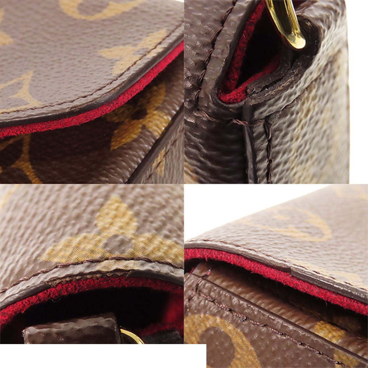 Louis Vuitton Pochette Felicie Brown Monogram Canvas Chain Wallet Shoulder Bag — view 7