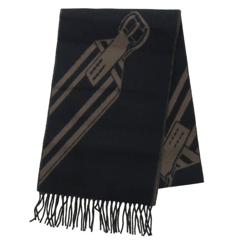 Hermes T Zigzag Sangle Cashmere Muffler Scarf