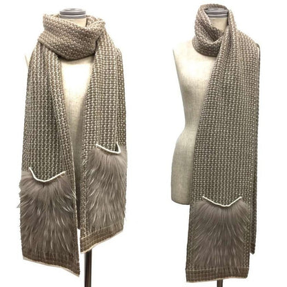 Louis Vuitton Echarpe Elna Scarf Beige New Vintage Aq3771