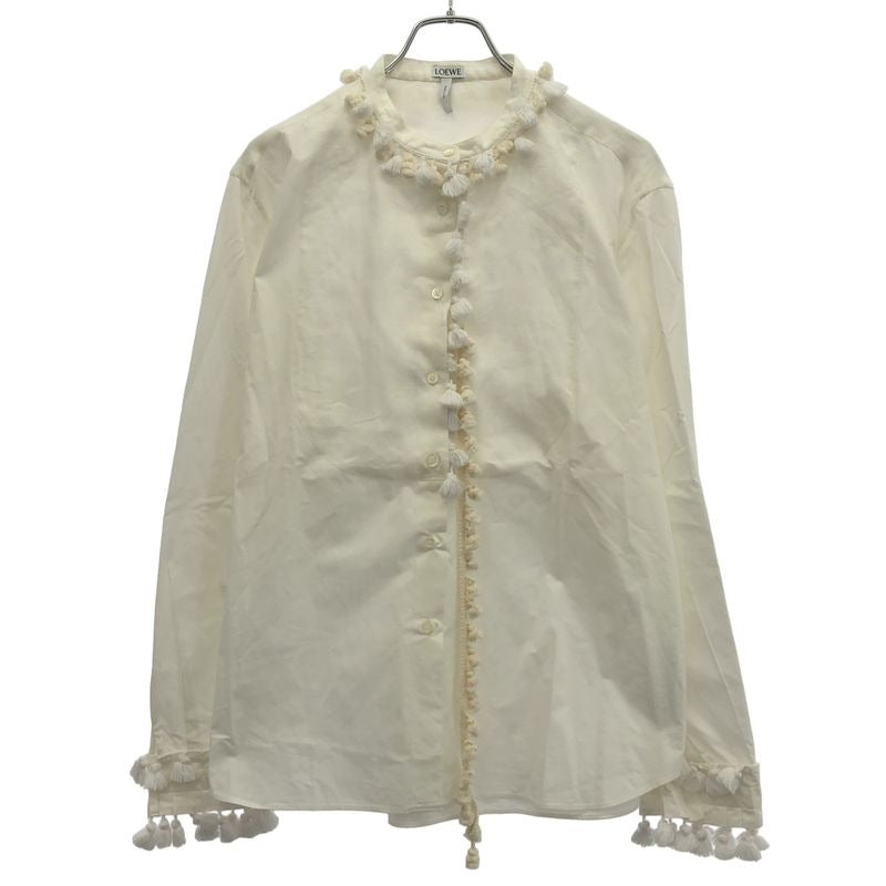 Loewe Tassel Fringe Band Collar-shirt gh White 42